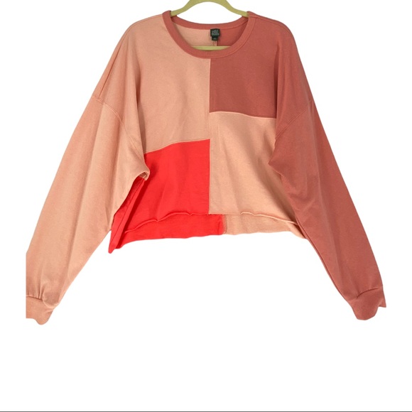Wild Fable Women’s Long Sleeve Crew Neck Cropped Sweatshirt Pink Size 2XL